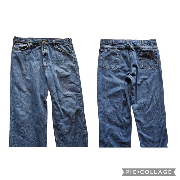 Carhartt Relaxed Straight Lined Jeans Style #274127 Men's 38x32 - Picture 6 of 8